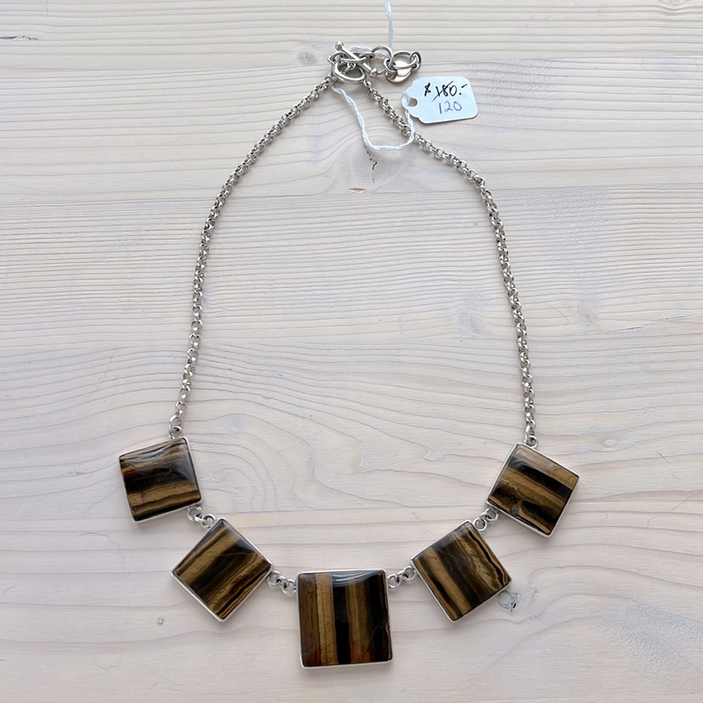 .95 Peruvian Silver and gemstone necklace